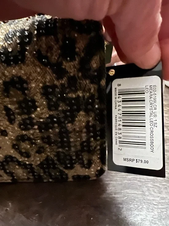 NWT Bebe Meara Crystal Leopard Crossbody - Wallet on Chain DEADSTOCK - Picture 7 of 12